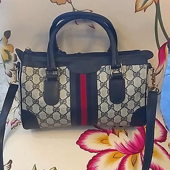 SOLD~Gucci Sherry Line Boston Bag - Picture 9 of 12
